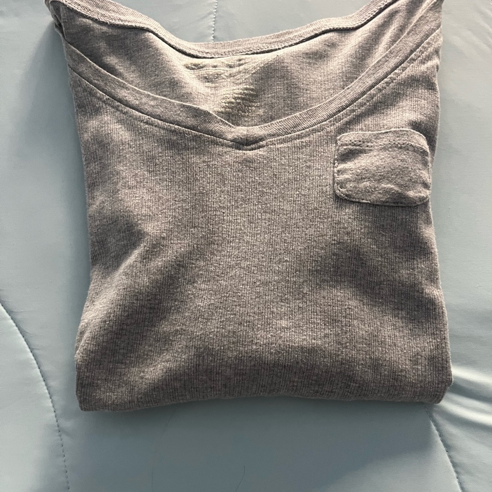 Gray V-Neck T-Shirt